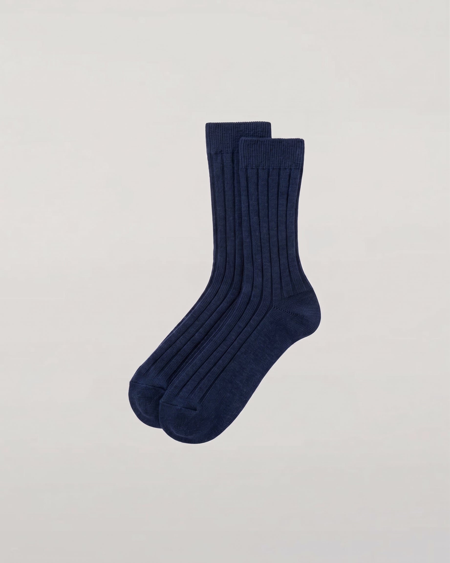 Men's Cashmere Ribbed Navy Socks