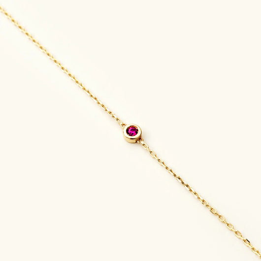 14K Gold Birthstone Bracelet