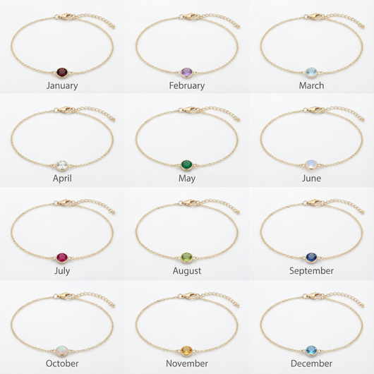 Gold Birthstone Bracelet