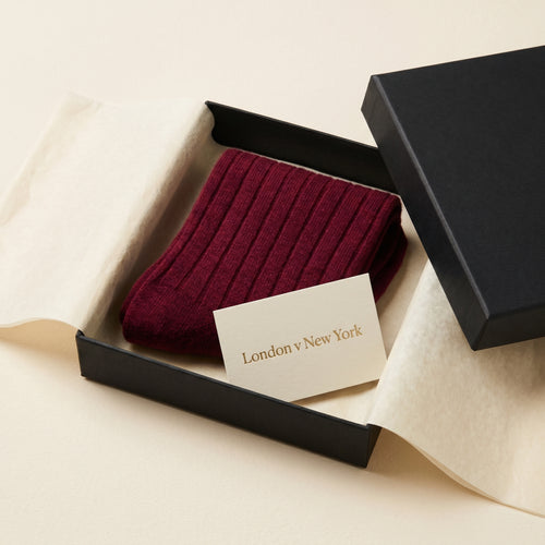 Men's Cashmere Ribbed Velvet Socks