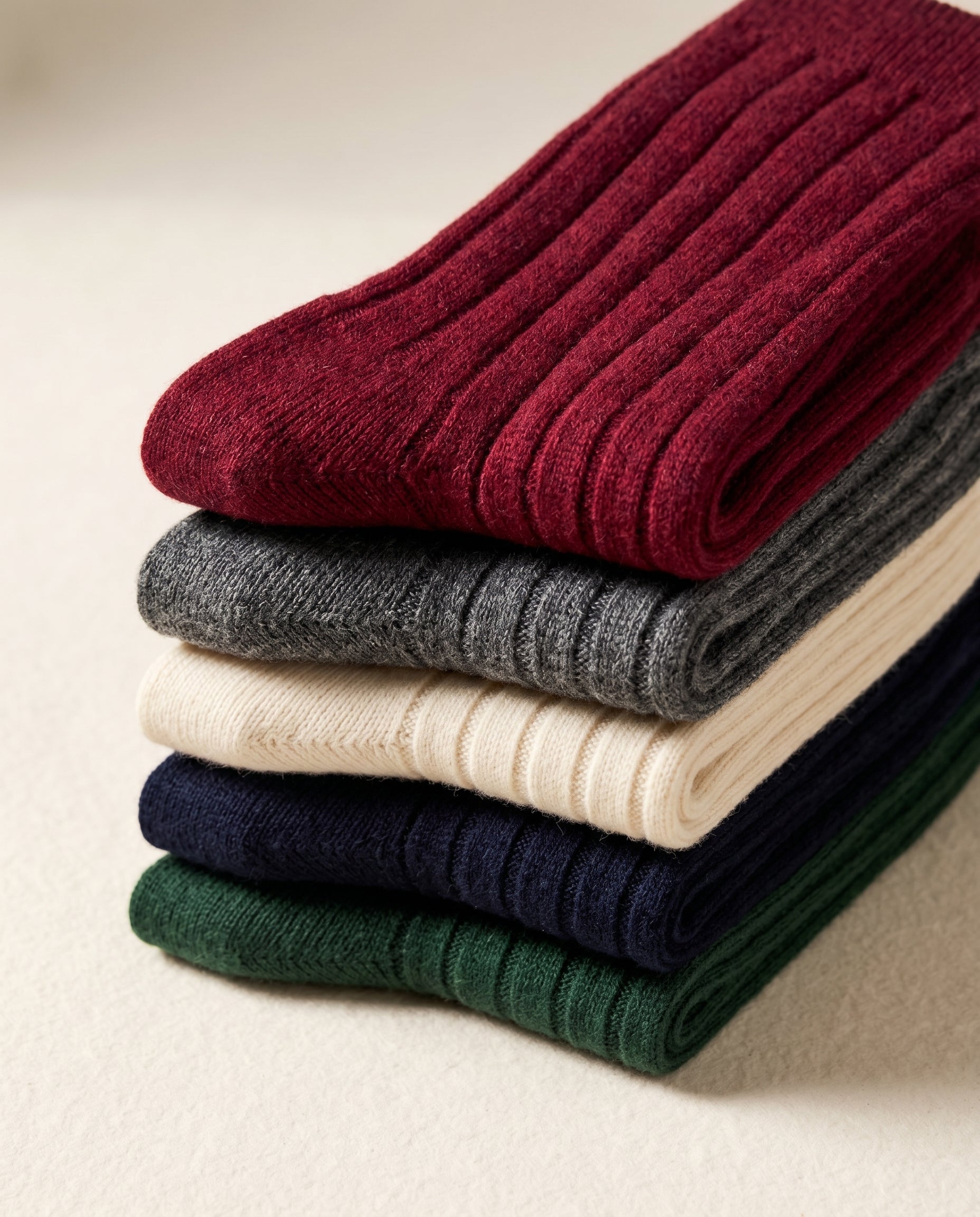 Men's Cashmere Ribbed Velvet Socks
