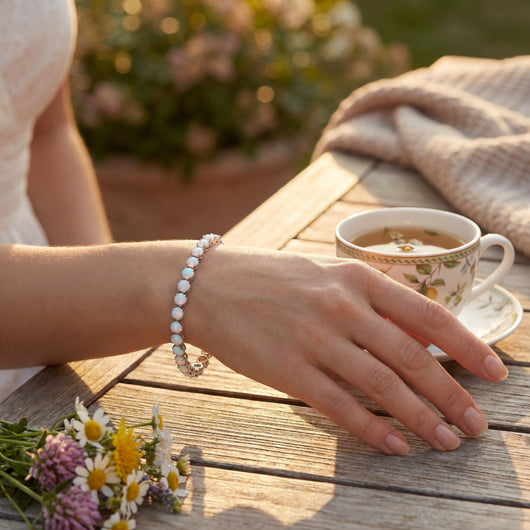 Fire Opal Tennis Bracelet