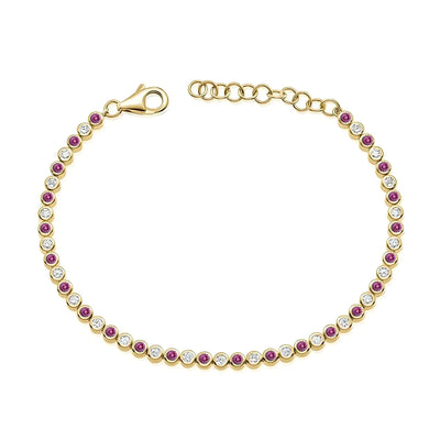 Round Bezel Tennis Bracelet