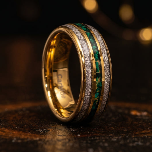 The Gold Leaf Ring — Meteorite & Lapis