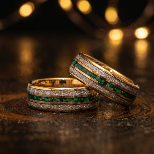 The Gold Leaf Ring — Meteorite & Lapis