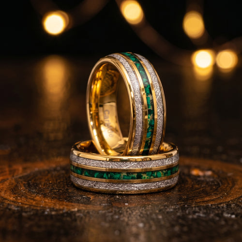 The Gold Leaf Ring — Meteorite & Lapis