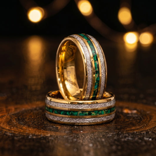 The Gold Leaf Ring — Meteorite & Lapis