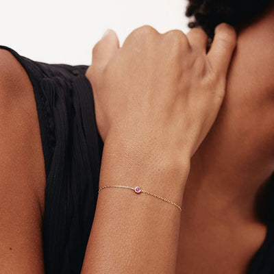 14K Gold Birthstone Bracelet