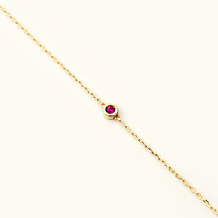 14K Gold Birthstone Bracelet