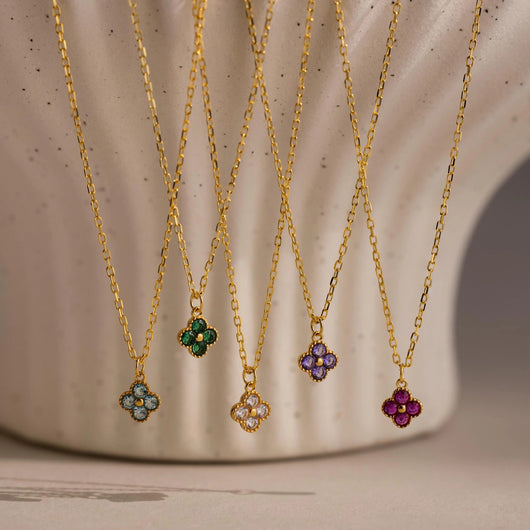 Clover Birthstone Necklace