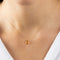 Rectangle Citrine Necklace 14K Solid Gold,