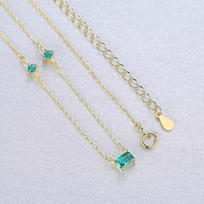 London Triple Gemstone Staple Necklace